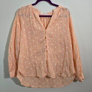 Mango long sleeve blouse peach color size M